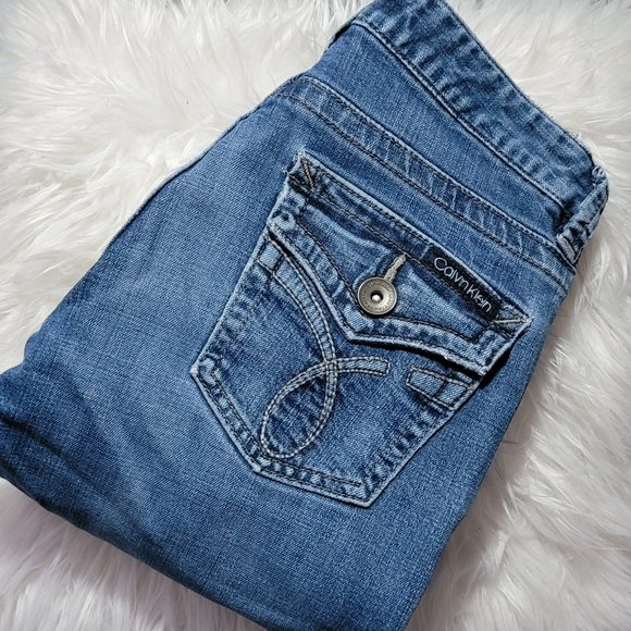 Vintage Calvin Klein Lean Bootcut Blue Jeans Size 4 EUC - Picture 15 of 16